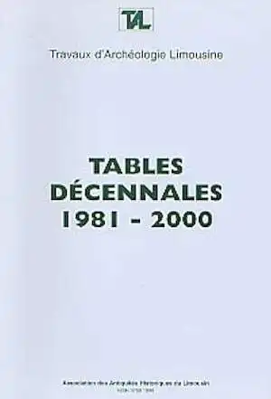 Edition des tables décennales de la revue, 1981-2000, 2001. 