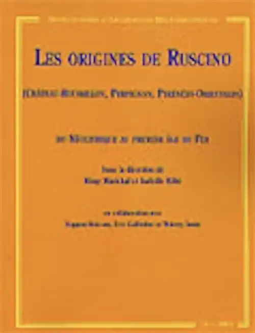 Les origines de Ruscino (Château-Roussillon, Perpignan, Pyrénées-Orientales), du Néolithique au premier Age du Fer, (Monographies d'archéologie méditerranéenne MAM 16), 2003, 300 p., nbr. schémas et photo. n.b., br.